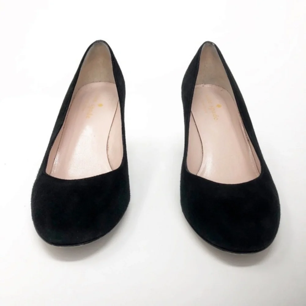 🖤 KATE SPADE 🩶 Metallic Glitter Chunky Heel Pumps sz 6 - Picture 4 of 8